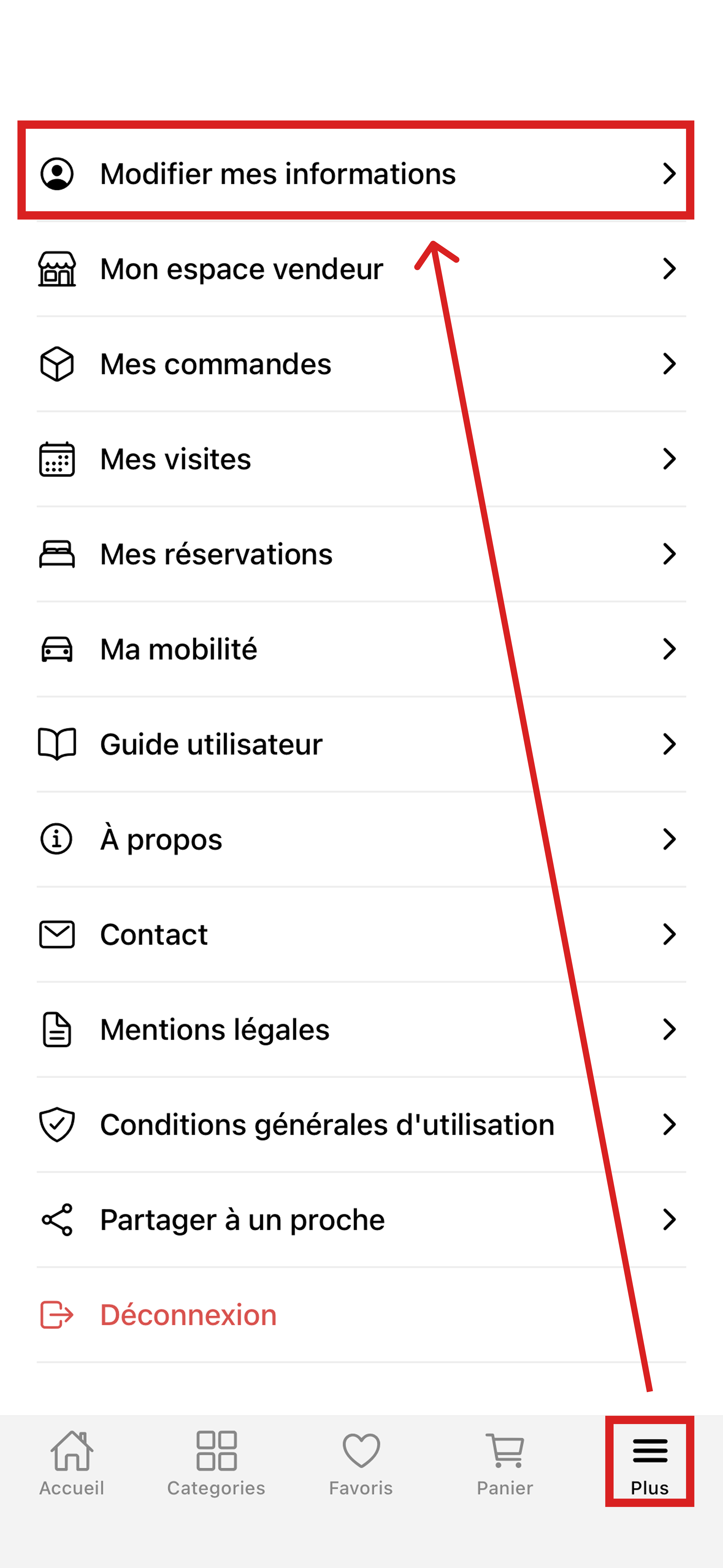 Modifier mes informations